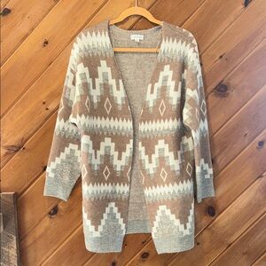 Autumn + Skye Frye inspired Aztec patterned cardigan sweater